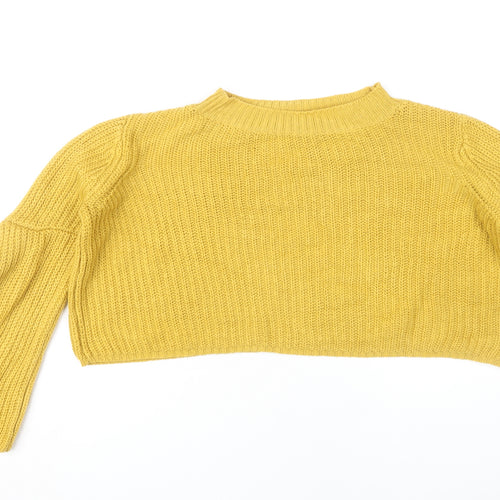 AX Paris Women's Yellow Bell Sleeve Pullover Jumper