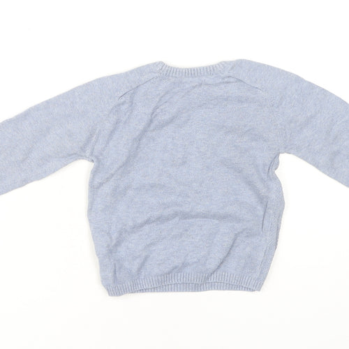 Next Blue Unisex Baby Jumper 12-18 Months Cotton Pullover