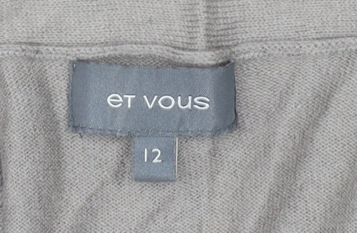 Et Vous Women's Beige Open Front Cape Jumper Size 12