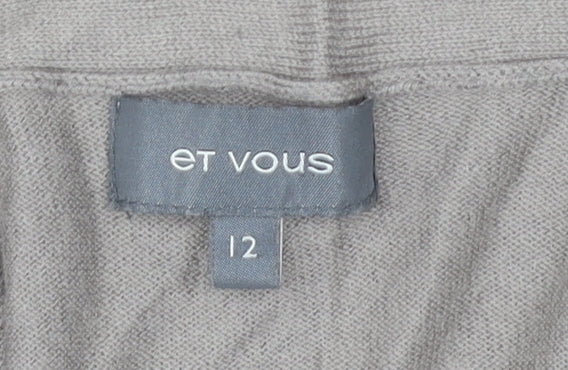 Et Vous Women's Beige Open Front Cape Jumper Size 12