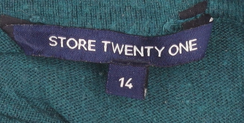 Store Twenty One Green Cowl Neck Jumper Size 14