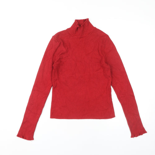 Stradivarius Red High Neck Women's Pullover Jumper L