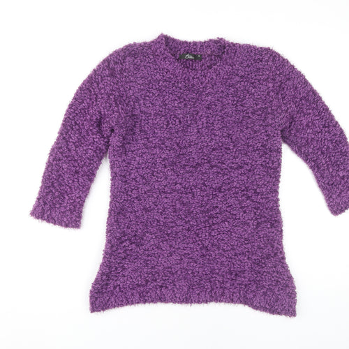 Bm Collectiv Women's Purple Pullover Jumper Size S