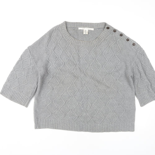Max Studio Women's Grey Pullover Jumper, L, 3/4 Sleeve