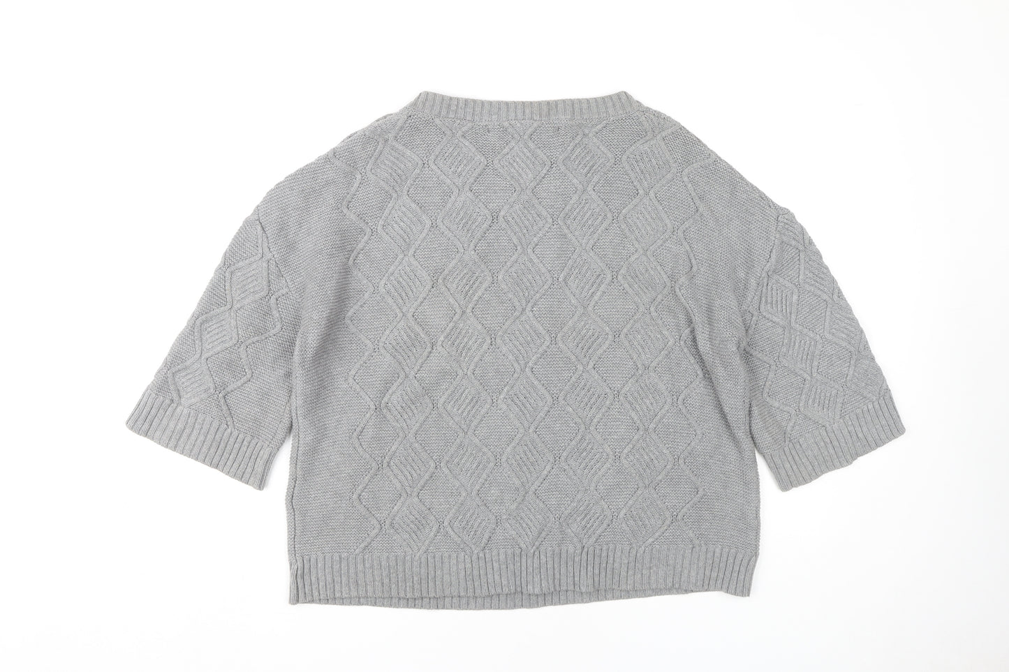 Max Studio Women's Grey Pullover Jumper, L, 3/4 Sleeve