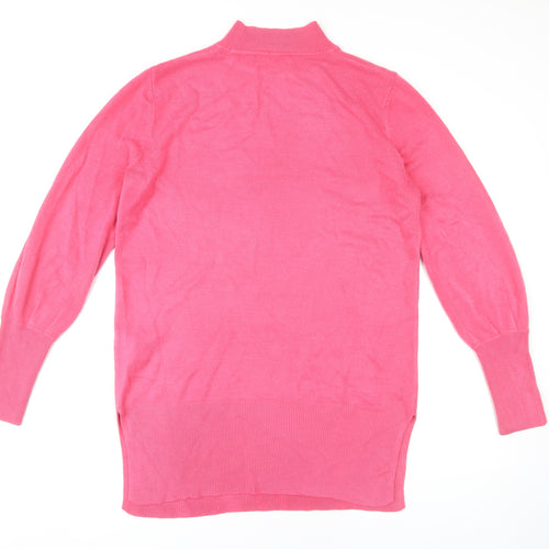 Marks and Spencer Women's Pink Mock Neck Jumper Medium