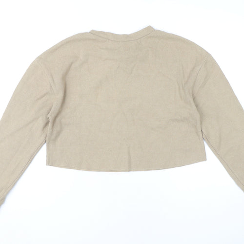 Zara Women's Beige Pullover Sweatshirt Size 8