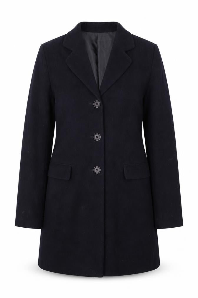 Front view of Dorothy Perkins Women's Black Long Coat, size 10