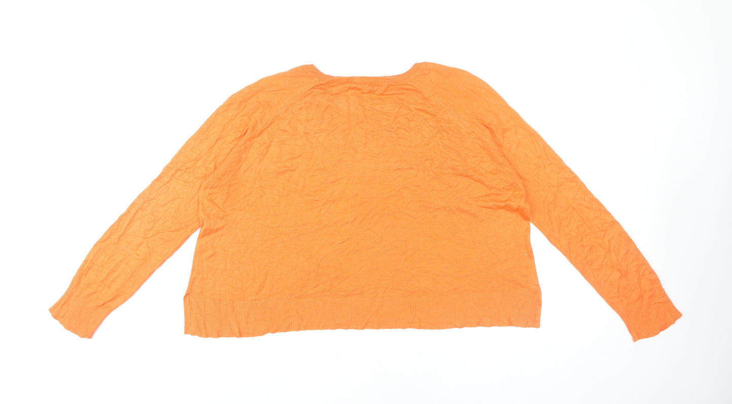 Zara Women's Orange S Pullover Jumper Crew Neck