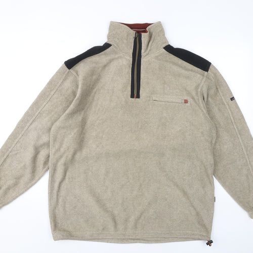 Commander Men's Beige M 1/4 Zip Sweatshirt Long Sleeve
