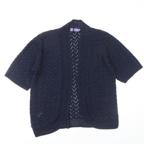 Autonomy Women's Blue Open-Knit Open Front Cardigan Size S