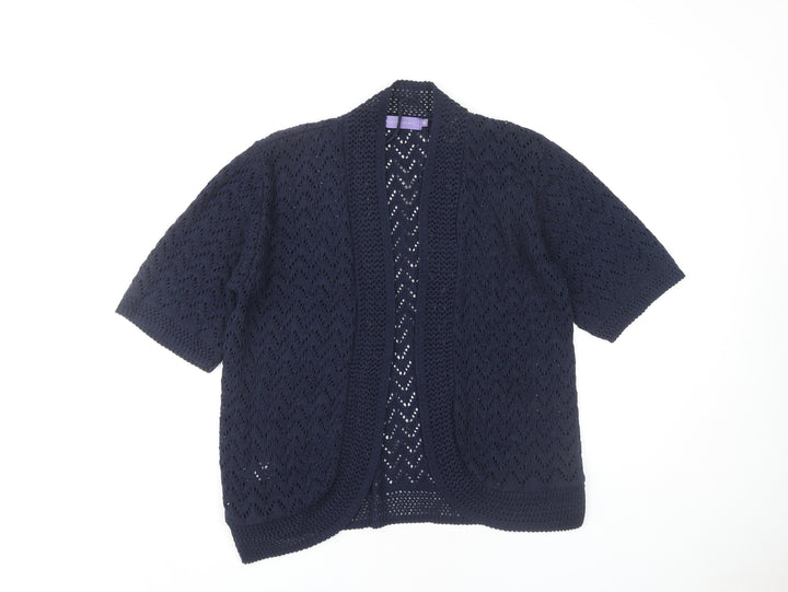 Autonomy Women's Blue Open-Knit Open Front Cardigan Size S