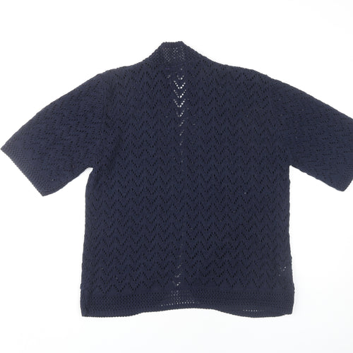Autonomy Women's Blue Open-Knit Open Front Cardigan Size S