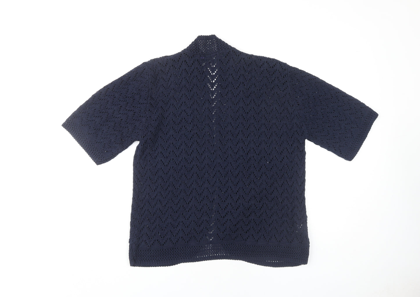 Autonomy Women's Blue Open-Knit Open Front Cardigan Size S