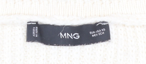 MNG Women's Ivory XS Collared Henley Jumper