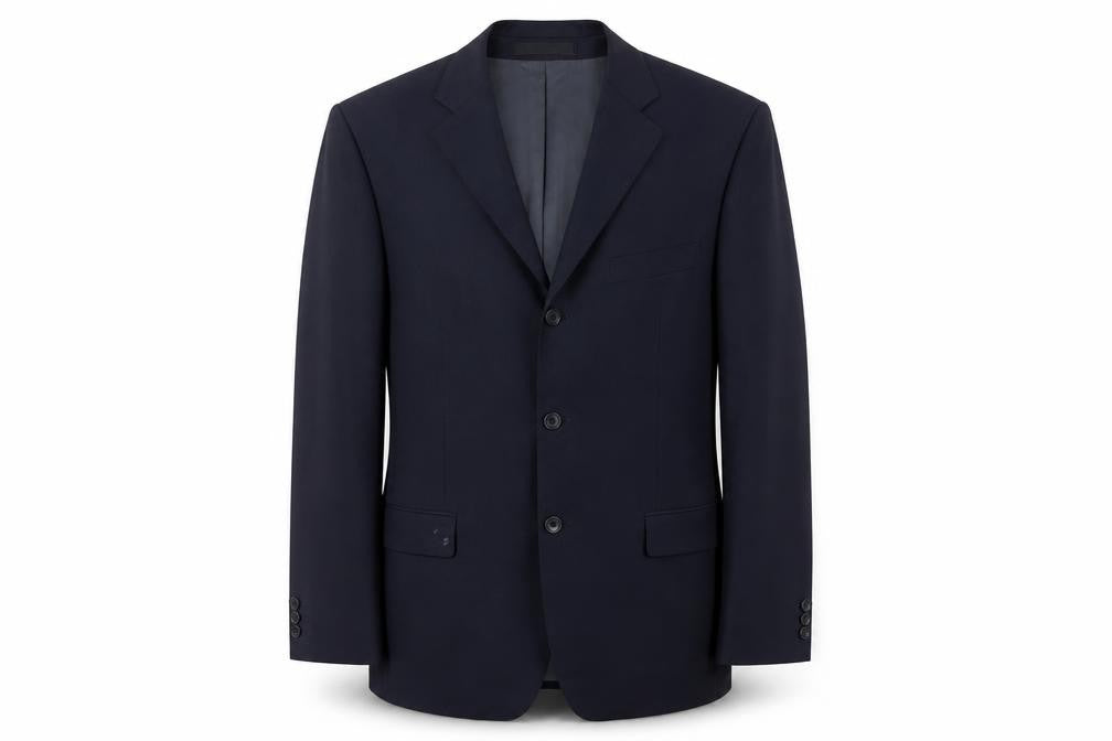 Front view of Balmain Men's Blue Blazer, 40R, Formal
