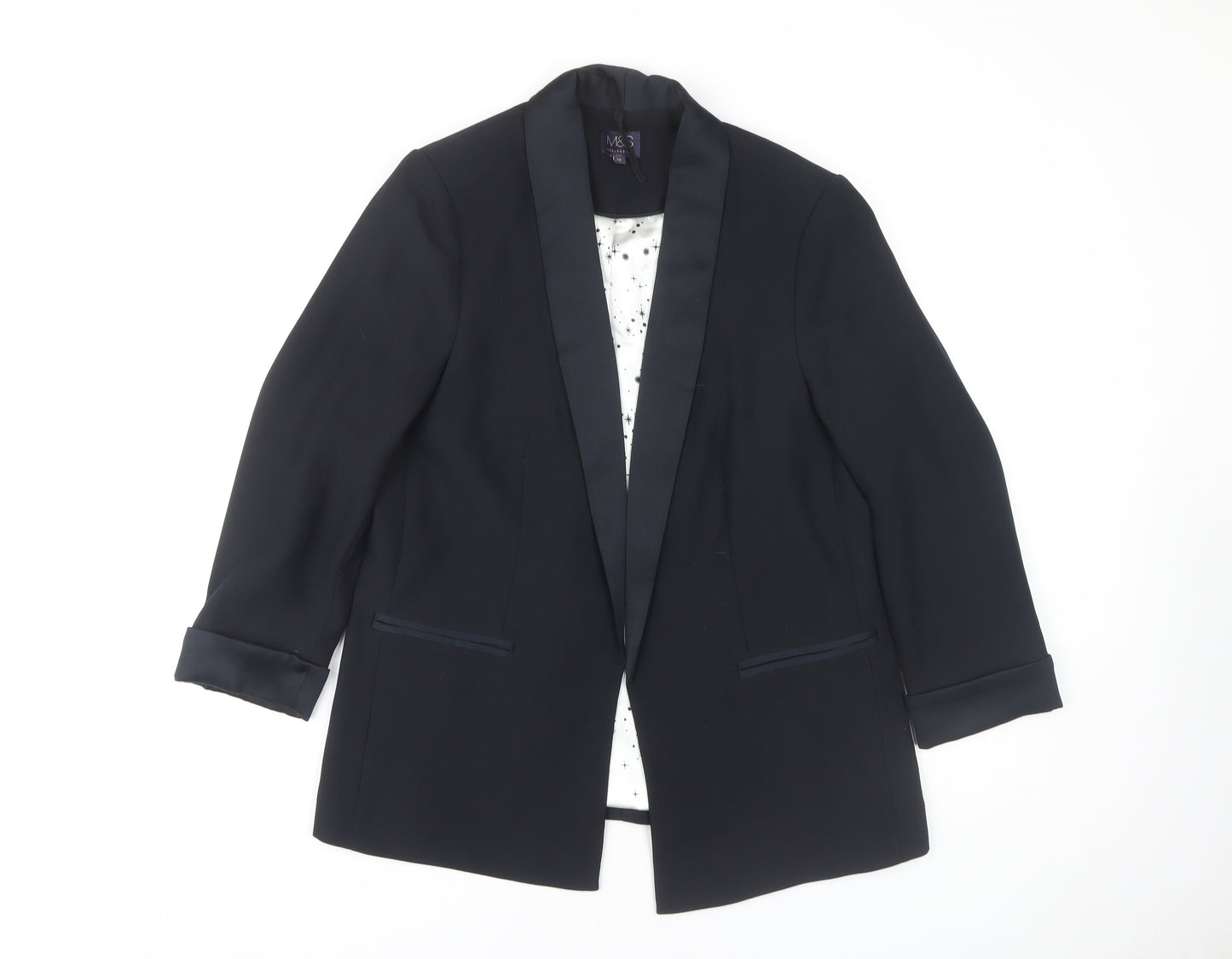 Marks and Spencer Women's Black Shawl Blazer Size 12