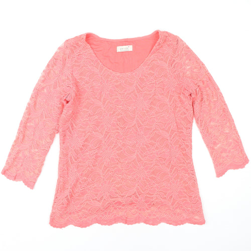 Marks and Spencer Women's Pink Lace Blouse Size 14