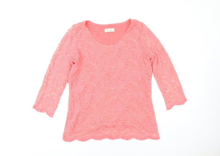 Marks and Spencer Women's Pink Lace Blouse Size 14