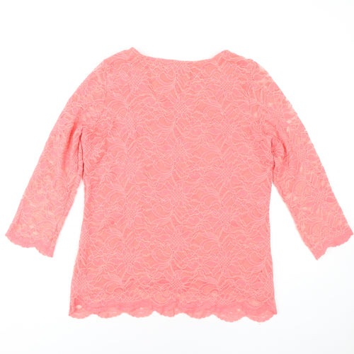 Marks and Spencer Women's Pink Lace Blouse Size 14
