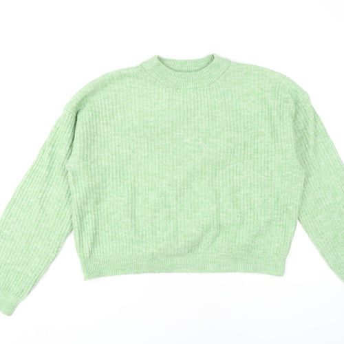 Women's XS Green Mock Neck Pullover Jumper