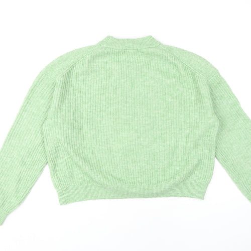 Women's XS Green Mock Neck Pullover Jumper