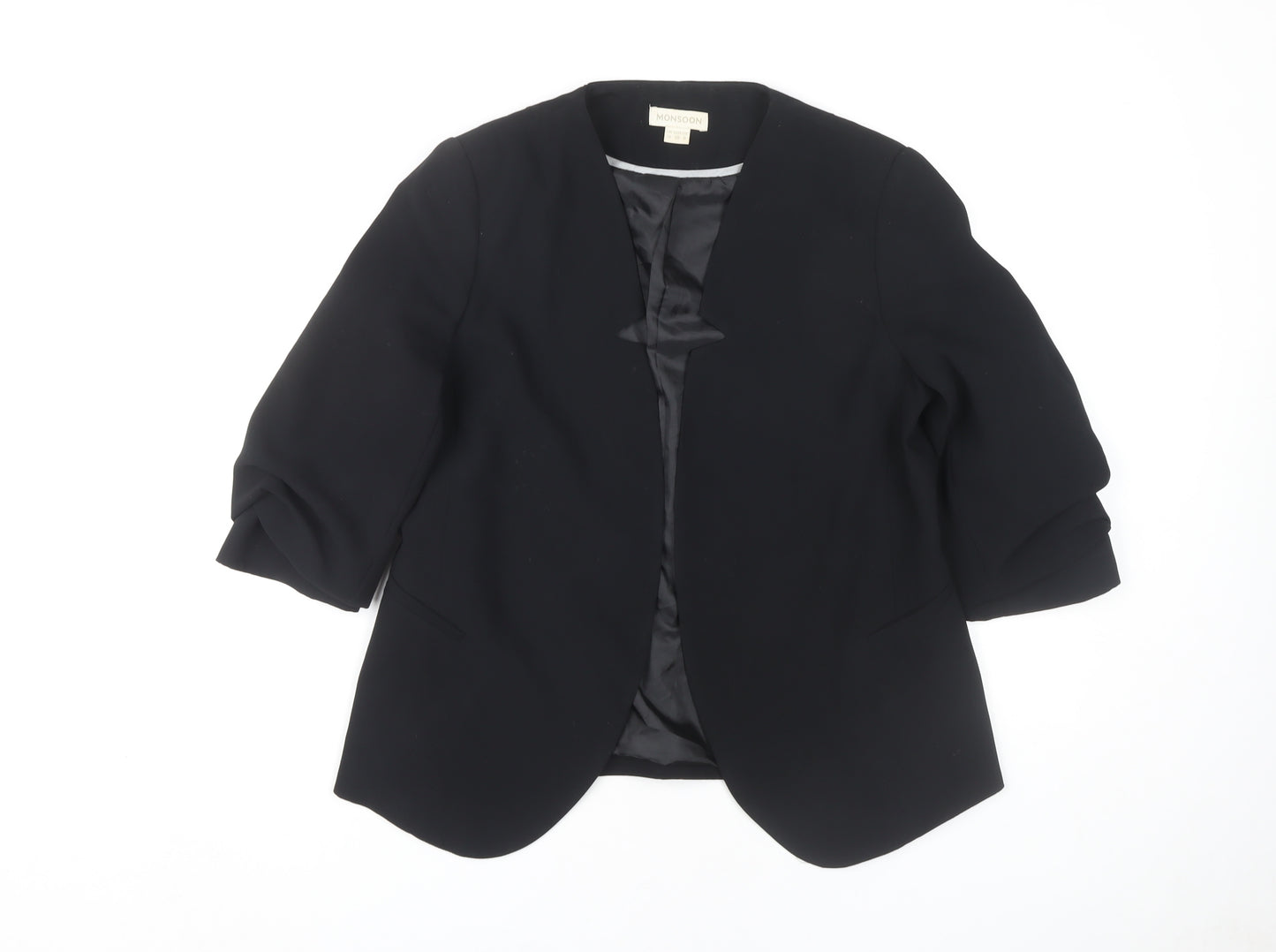 Monsoon Women's Black 3/4 Sleeve Blazer Size 10