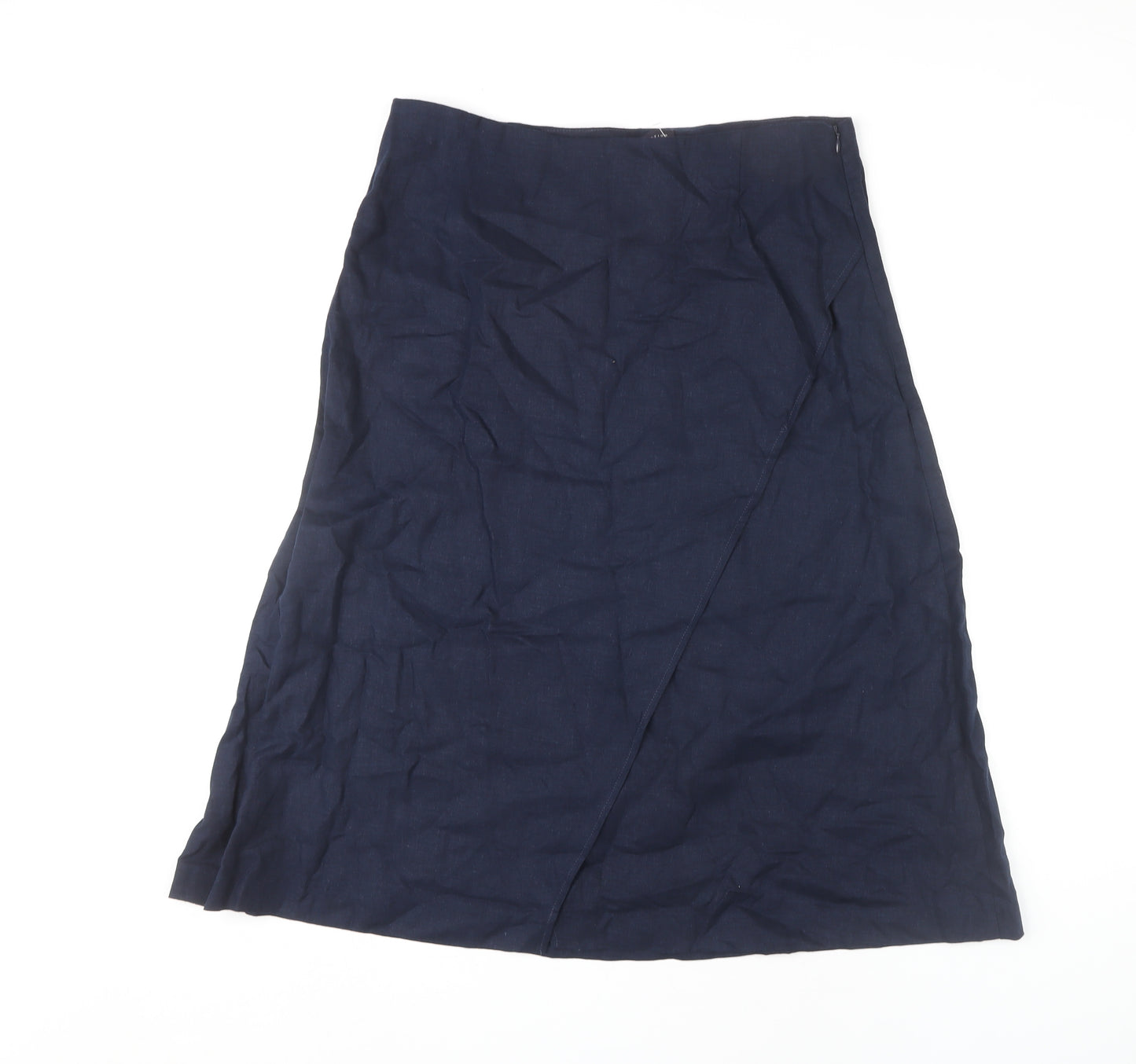 Marks and Spencer Women's Blue Linen Skirt Size 14