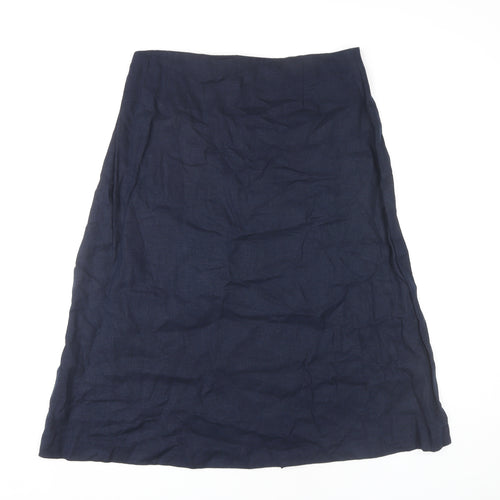 Marks and Spencer Women's Blue Linen Skirt Size 14