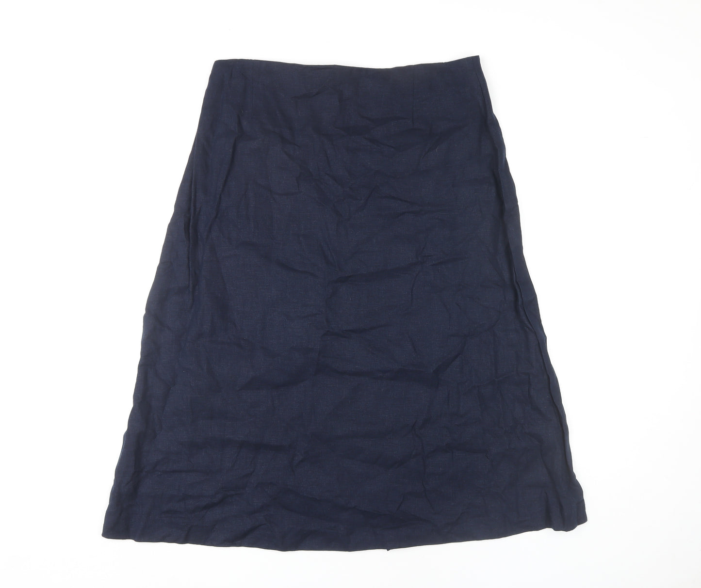 Marks and Spencer Women's Blue Linen Skirt Size 14