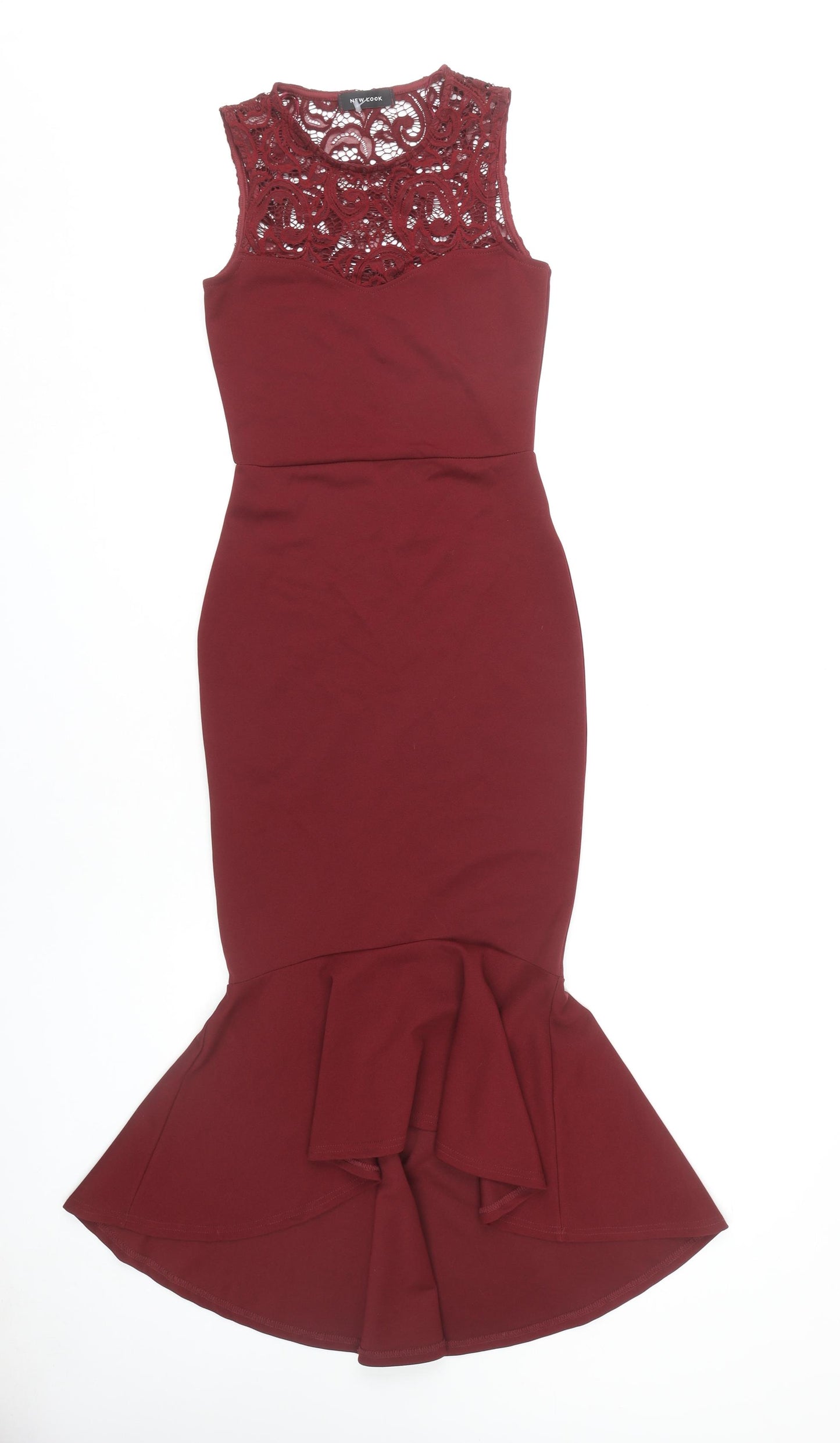 New Look Women's Red Midi Mermaid Dress Size 6