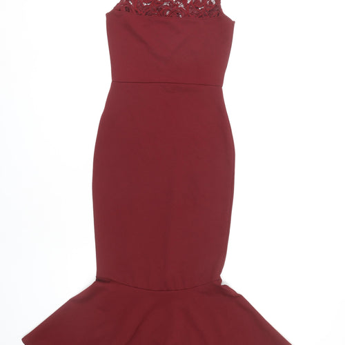 New Look Women's Red Midi Mermaid Dress Size 6