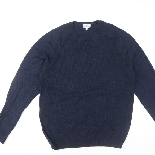 Next Men's Blue Pullover Jumper, Medium, Crew Neck