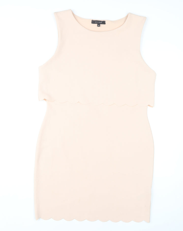 New Look Women's Beige Shift Dress Size 18