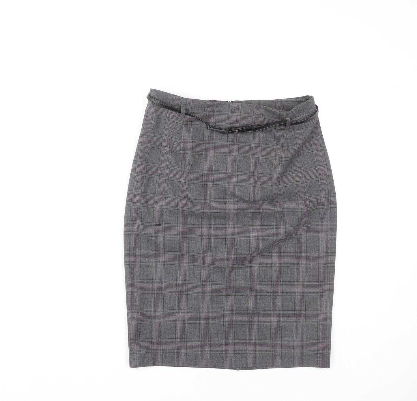 Marks and Spencer Women's Grey Check Pencil Skirt Size 10