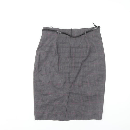 Marks and Spencer Women's Grey Check Pencil Skirt Size 10