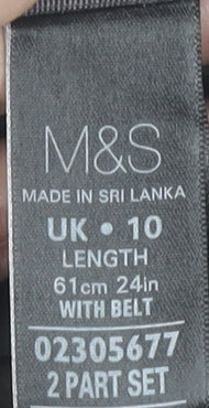 Marks and Spencer Women's Grey Check Pencil Skirt Size 10