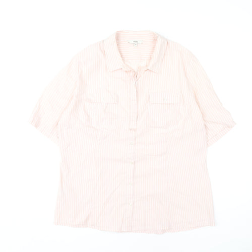 Next Women's Pink Striped Button-Up Shirt Size 18