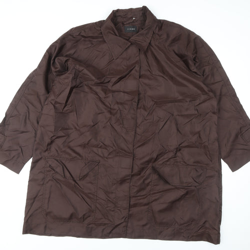 Linea Women's Brown Long Nylon Coat One Size