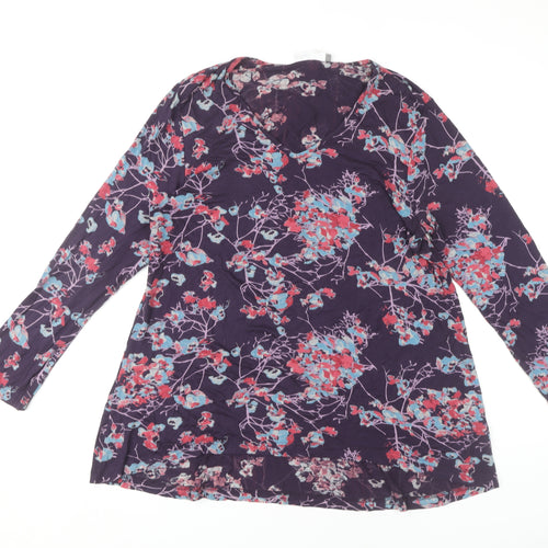 Adini Women's Floral Multicoloured V-Neck Top L