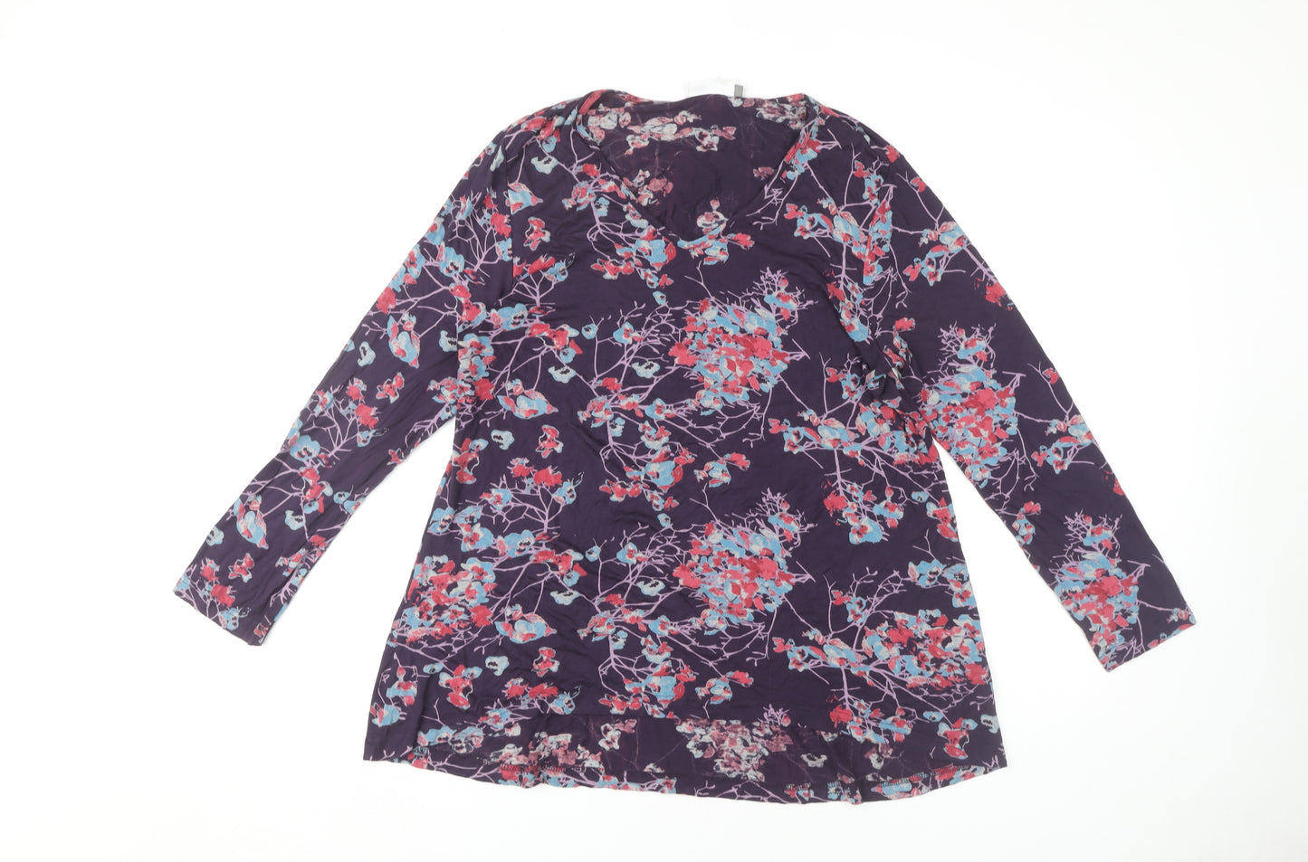 Adini Women's Floral Multicoloured V-Neck Top L