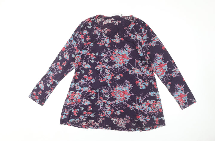 Adini Women's Floral Multicoloured V-Neck Top L