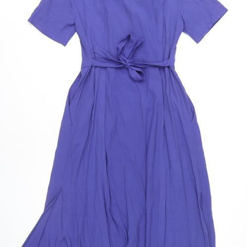 Steilmann Women's Purple Dress, Size 12, Scoop Neck, Button
