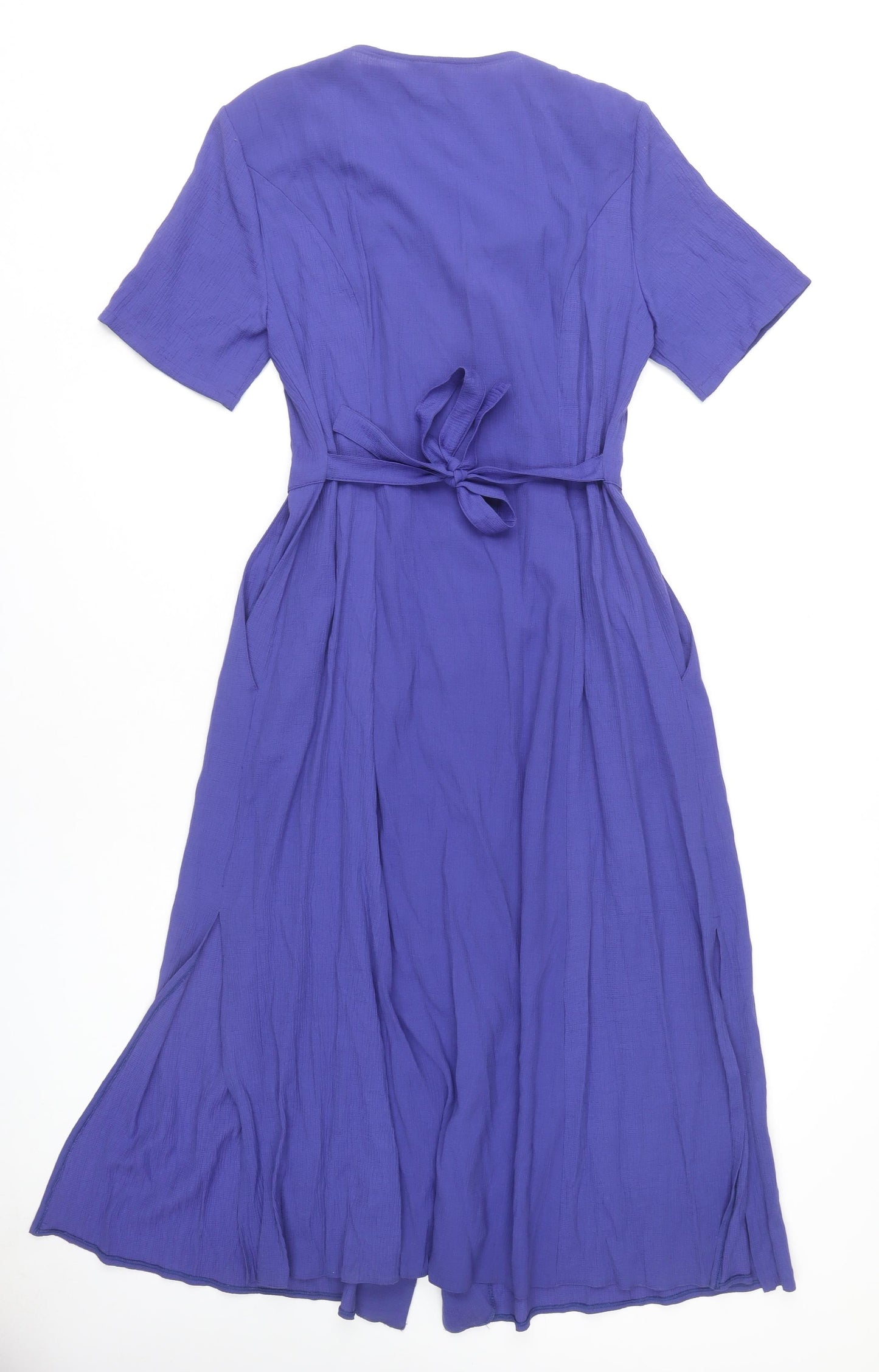Steilmann Women's Purple Dress, Size 12, Scoop Neck, Button