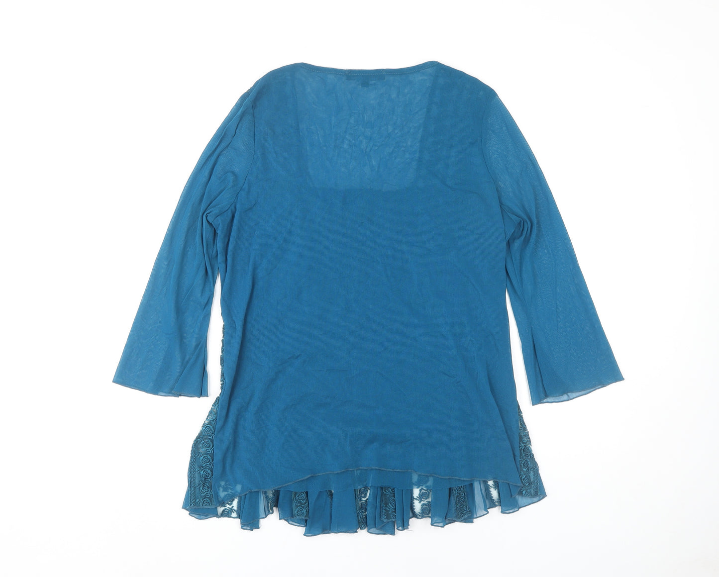 Saloos Women's Blue 3/4 Sleeve Blouse XL