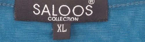 Saloos Women's Blue 3/4 Sleeve Blouse XL