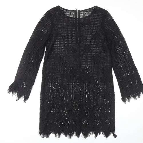 Next Women's Black Lace Shift Dress Size 12 Party Wear