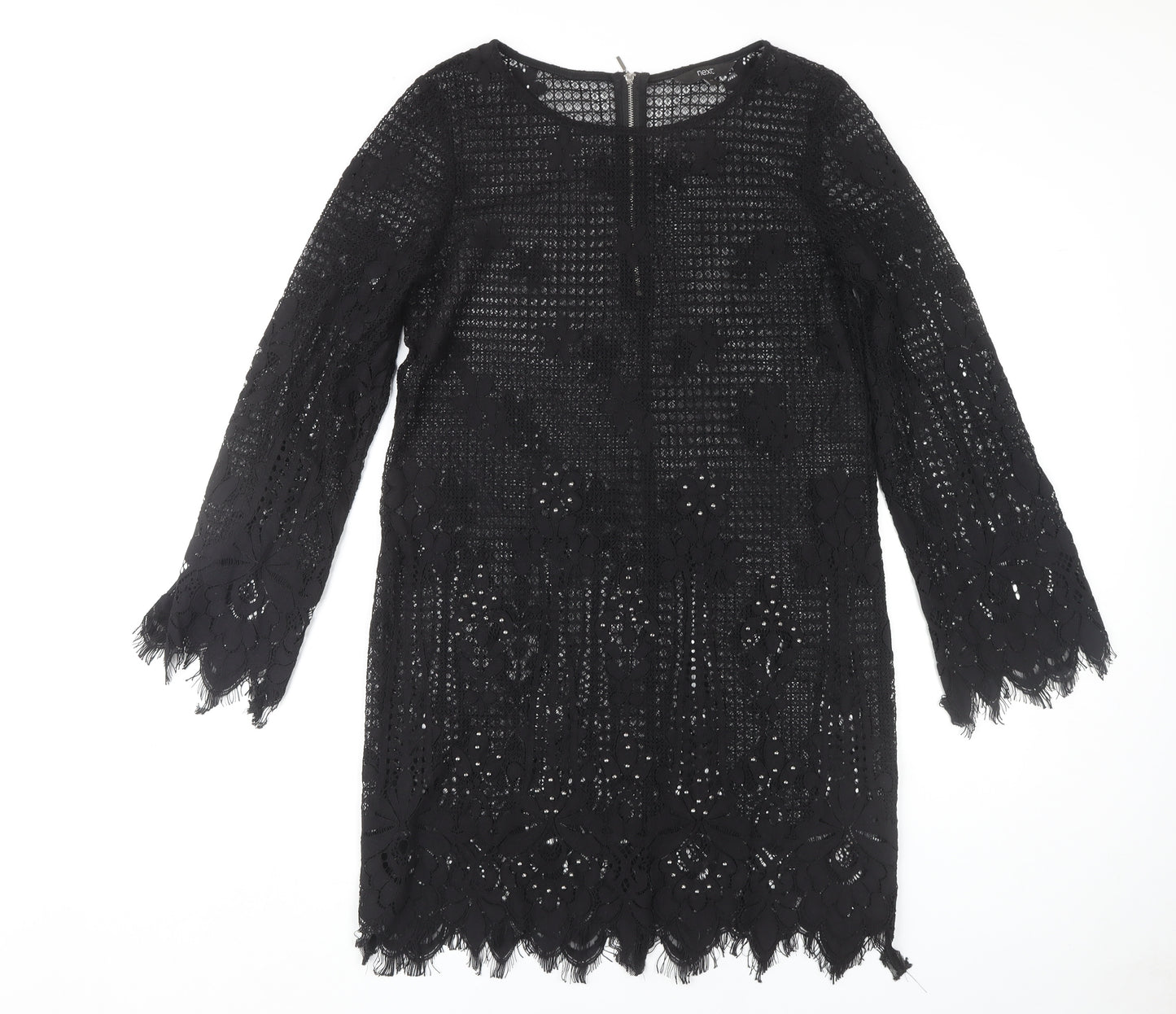 Next Women's Black Lace Shift Dress Size 12 Party Wear