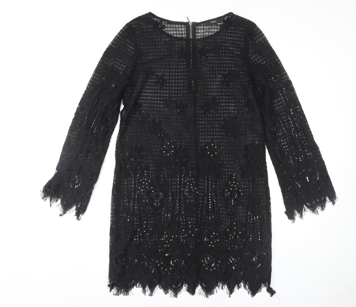 Next Women's Black Lace Shift Dress Size 12 Party Wear