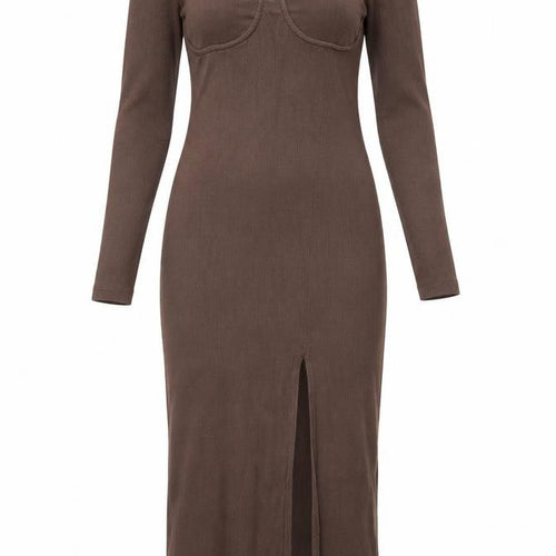 Brave Soul Women's Brown S Bodycon Midi Dress